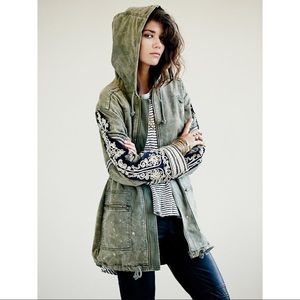 Free People Golden Quills Military Parka